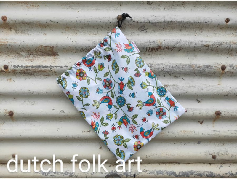 SALE - drawstring bags - laminated fabric